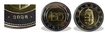 2026-os 100 forint BU f�nyes�tett