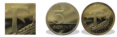 2021-es 5 forint 75 ves a forint  F bet