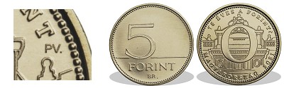 2021-es 5 forint 75 ves a forint O bet prbaveret