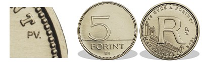 2021-es 5 forint 75 ves a forint R bet prbaveret